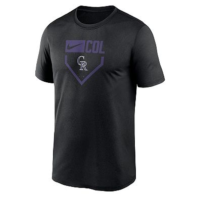 Men's Nike Black Colorado Rockies Home Plate Icon Legend Performance T-Shirt