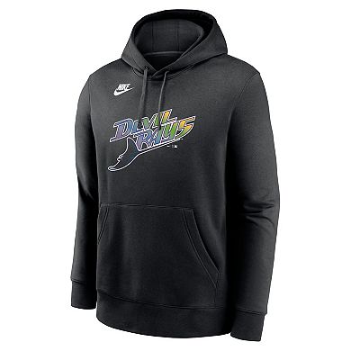 Men's Nike Black Tampa Bay Rays Cooperstown Collection Team Logo Fleece Pullover Hoodie
