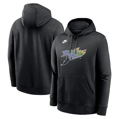 Men's Nike Black Tampa Bay Rays Cooperstown Collection Team Logo Fleece Pullover Hoodie