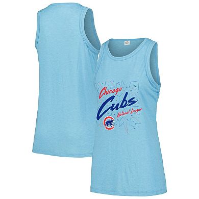 Women's Soft as a Grape Light Blue Chicago Cubs Gauze High Neck Tank Top