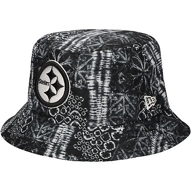 Men's New Era Black Pittsburgh Steelers Shibori Bucket Hat