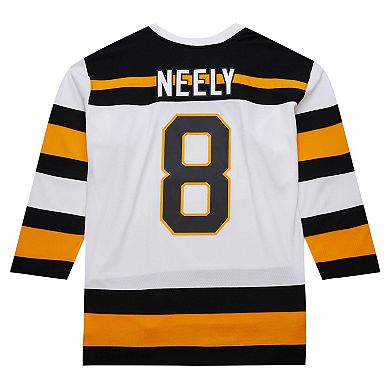 Men's Mitchell & Ness Cam Neely White Boston Bruins  1991/92 Alternate Captain Blue Line Player Jersey