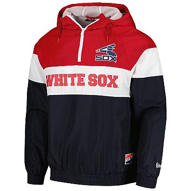 Men's New Era Navy Chicago White Sox Ripstop Raglan Quarter-Zip Hoodie Windbreaker Jacket