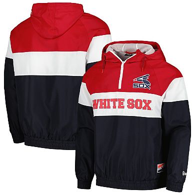 Men's New Era Navy Chicago White Sox Ripstop Raglan Quarter-Zip Hoodie Windbreaker Jacket
