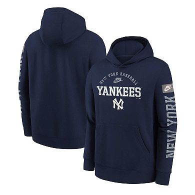Youth Nike Navy New York Yankees Cooperstown Collection Splitter Club Fleece Pullover Hoodie