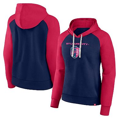Women's Fanatics Branded Navy/Red St. Louis City SC Instep Pullover Hoodie