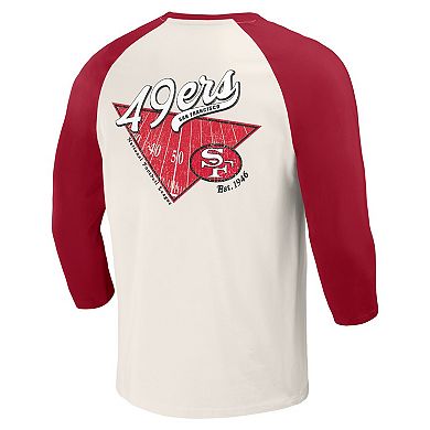 Men's Darius Rucker Collection by Fanatics Scarlet/White San Francisco 49ers Raglan 3/4 Sleeve T-Shirt