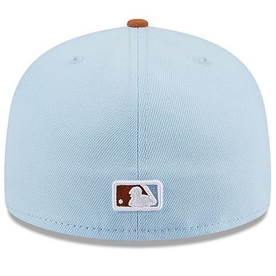 Men's New Era Light Blue/Brown Miami Marlins Spring Color Basic Two-Tone 59FIFTY Fitted Hat