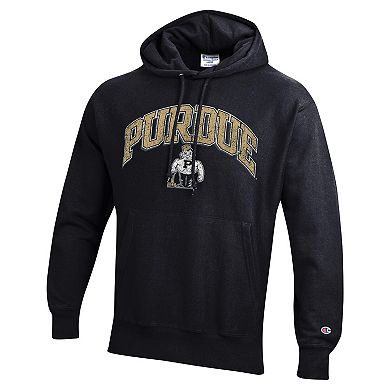 Men's Champion Black Purdue Boilermakers Vault Late Night Reverse Weave Pullover Hoodie