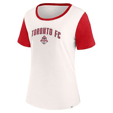 Women's Fanatics Branded Cream/Red Toronto FC Fundamentals Carver Slub T-Shirt
