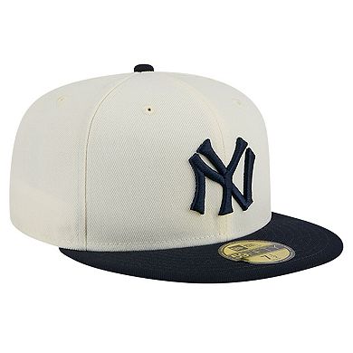 Men's New Era White New York Yankees Cooperstown Collection Chrome 59FIFTY Fitted Hat