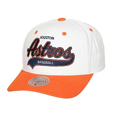 Men's Mitchell & Ness White Houston Astros Cooperstown Collection Tail Sweep Pro Snapback Hat