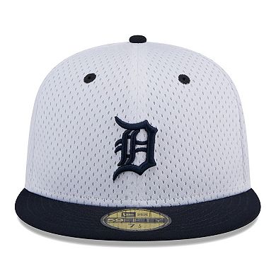 Men's New Era White Detroit Tigers Throwback Mesh 59FIFTY Fitted Hat
