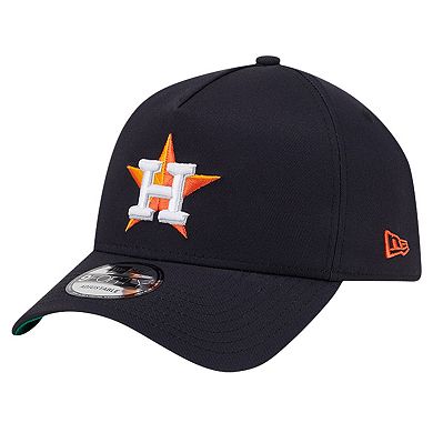 Men's New Era Navy Houston Astros Team Color A-Frame 9FORTY Adjustable Hat