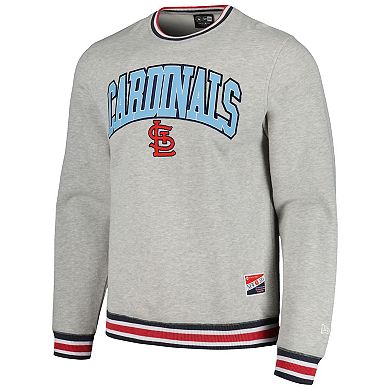 Men's New Era Heather Gray St. Louis Cardinals Throwback Classic Pullover Sweatshirt
