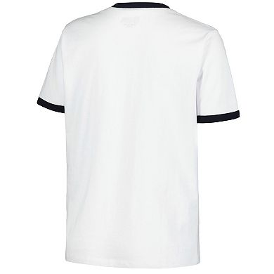 Women's New Era White New York Yankees Oversized Ringer T-Shirt