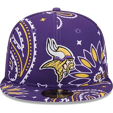Men's New Era Purple Minnesota Vikings Paisley 59FIFTY Fitted Hat
