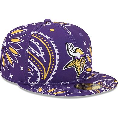 Men's New Era Purple Minnesota Vikings Paisley 59FIFTY Fitted Hat