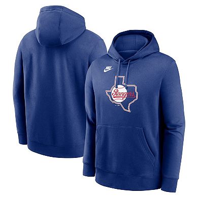 Men's Nike Royal Texas Rangers Cooperstown Collection Team Logo Fleece Pullover Hoodie