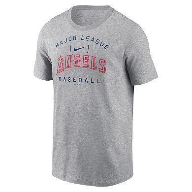 Men's Nike Heather Gray Los Angeles Angels Home Team Athletic Arch T-Shirt
