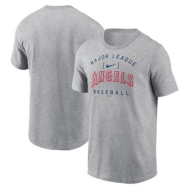 Men's Nike Heather Gray Los Angeles Angels Home Team Athletic Arch T-Shirt