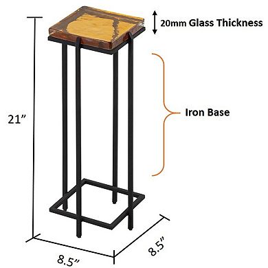 Square Casted Glass Drink Table
