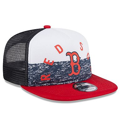 Men's New Era White/Red Boston Red Sox Team Foam Front A-Frame Trucker 9FIFTY Snapback Hat