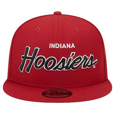 Men's New Era Crimson Indiana Hoosiers Team Script 9FIFTY Snapback Hat