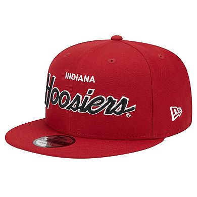 Men's New Era Crimson Indiana Hoosiers Team Script 9FIFTY Snapback Hat