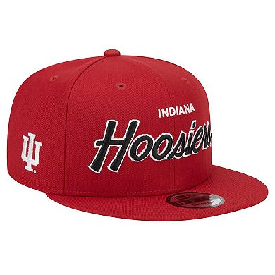 Men's New Era Crimson Indiana Hoosiers Team Script 9FIFTY Snapback Hat