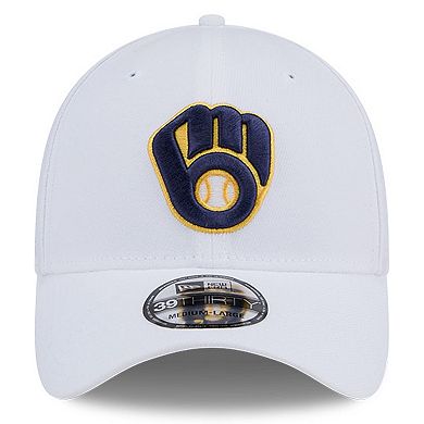 Men's New Era White Milwaukee Brewers Evergreen 39THIRTY Flex Hat