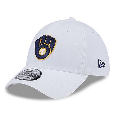 Men's New Era White Milwaukee Brewers Evergreen 39THIRTY Flex Hat