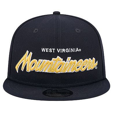 Men's New Era Navy West Virginia Mountaineers Team Script 9FIFTY Snapback Hat