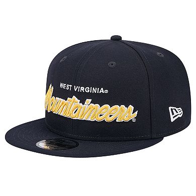 Men's New Era Navy West Virginia Mountaineers Team Script 9FIFTY Snapback Hat