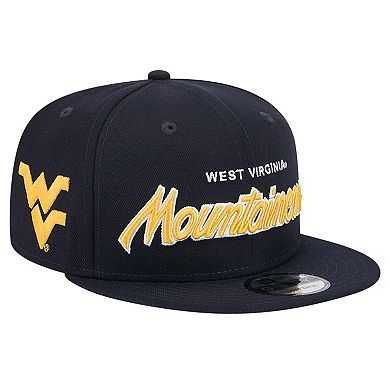 Men's New Era Navy West Virginia Mountaineers Team Script 9FIFTY Snapback Hat