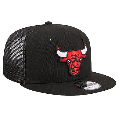 Men's New Era Black Chicago Bulls Evergreen Meshback 9FIFTY Snapback Hat
