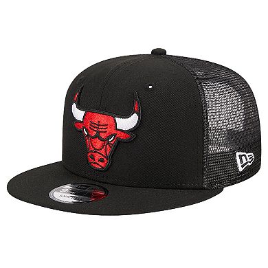 Men's New Era Black Chicago Bulls Evergreen Meshback 9FIFTY Snapback Hat