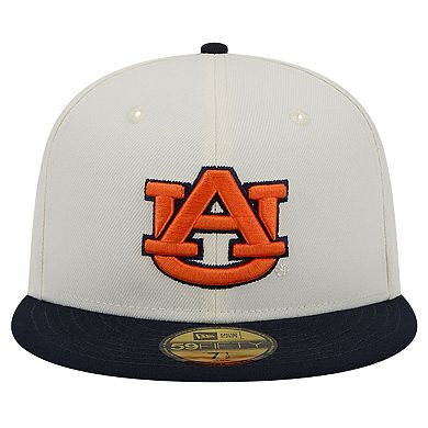 Men's New Era Auburn Tigers Chrome White Vintage 59FIFTY Fitted Hat