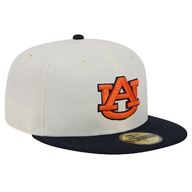 Men's New Era Auburn Tigers Chrome White Vintage 59FIFTY Fitted Hat