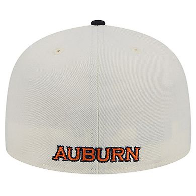 Men's New Era Auburn Tigers Chrome White Vintage 59FIFTY Fitted Hat