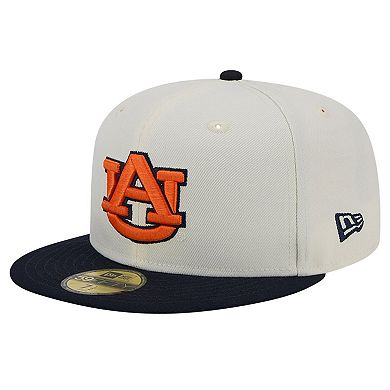 Men's New Era Auburn Tigers Chrome White Vintage 59FIFTY Fitted Hat