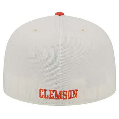 Men's New Era Clemson Tigers Chrome White Vintage 59FIFTY Fitted Hat