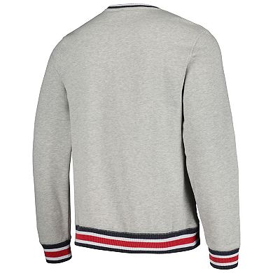 Men's New Era Heather Gray Cincinnati Reds Throwback Classic Pullover Sweatshirt