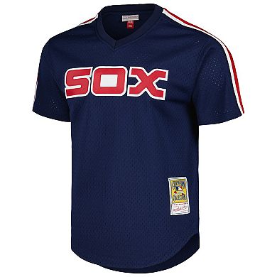 Men's Mitchell & Ness Carlton Fisk Navy Chicago White Sox Cooperstown Collection Mesh Batting Practice Jersey