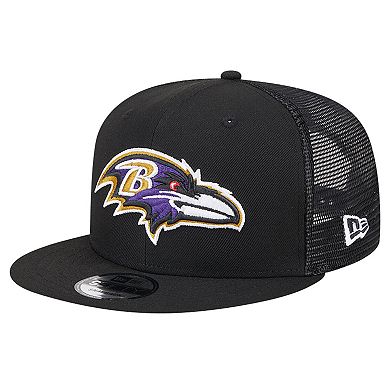 Men's New Era Black Baltimore Ravens Main Trucker 9FIFTY Snapback Hat