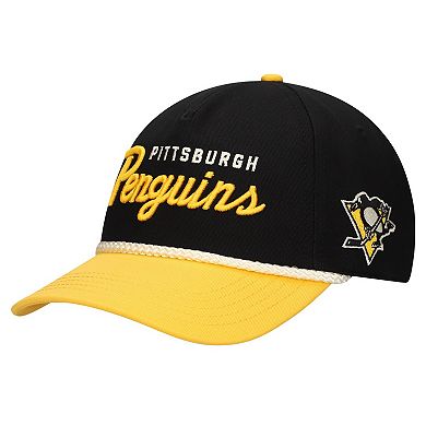 Men's American Needle Black/Gold Pittsburgh Penguins Roscoe Washed Twill Adjustable Hat