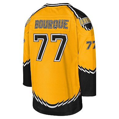 Youth Mitchell & Ness Ray Bourque Gold Boston Bruins 1996-97 Blue Line Captain Patch Player Jersey