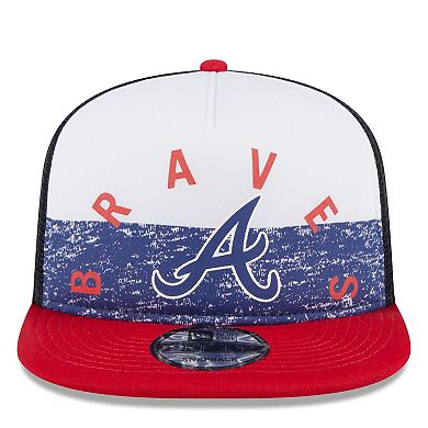 Men's New Era White/Red Atlanta Braves Team Foam Front A-Frame Trucker 9FIFTY Snapback Hat