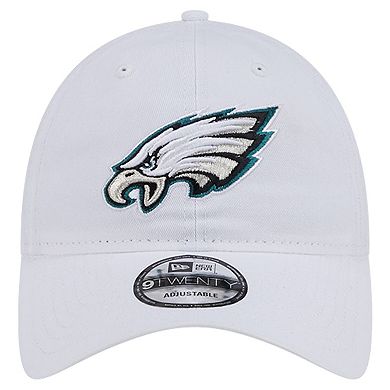 Men's New Era White Philadelphia Eagles Main 9TWENTY Adjustable Hat