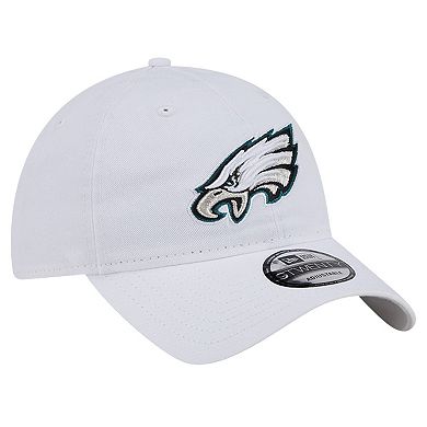 Men's New Era White Philadelphia Eagles Main 9TWENTY Adjustable Hat
